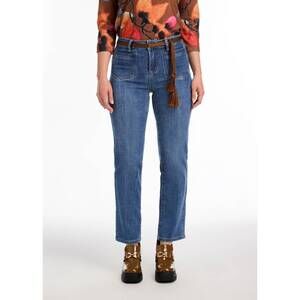 NEW FDJ olivia pencil ankle denim with removable belt jeans in medium blue wash